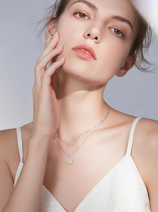 Midari Ocean Necklace 925 Sterling Silver Flamingo Mama Bear Dolphin Penguin Sea Turtle Axolotl Desert Cactus Nautical Rudder Tropical Palm Compass Wave Pendant Boho Jewelry Gifts for Women Men