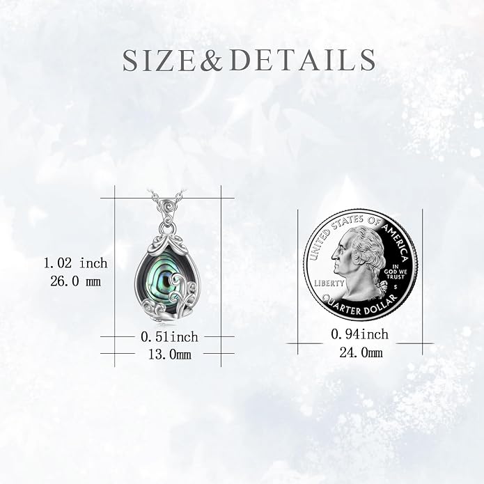 POPLYKE Sterling Silver Gemstone Teardrop Pendant Necklace Crystal Jewelry for Women