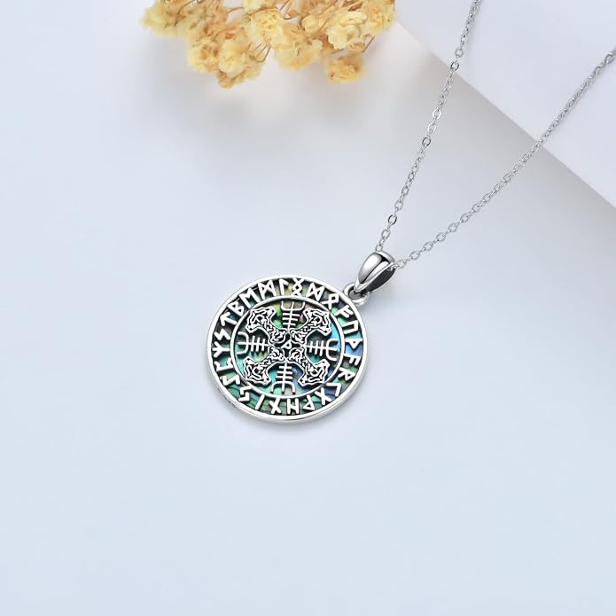 VONALA S925 Sterling Silver Celtic Owl/Moon Wolf/Horse/Dragon/Viking/Anchor Necklace Celtic Knot Pendant Necklace Irish Vintage Necklace Gifts for Women Teens Men Unisex
