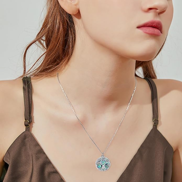 YFN Tree of Life Necklace Sterling Silver Celtic Knot Tree Pendant Jewelry Gifts for Women Men