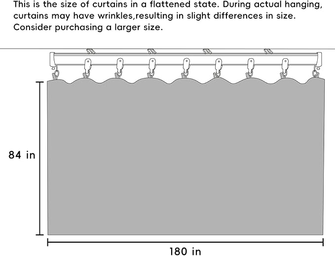 Room Divider Curtains Flexible Ceiling Tracks Set Curtain Track Ceiling Mount Blackout Curtain for Living Room Bedroom Ceiling Curtain Rod Privacy Dividers Panels W180 x H84 Black Drape & Black Rail