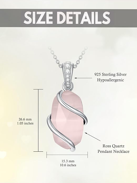 HPQQ Necklace for Women 925 Sterling Silver Dainty Gemstone Pendant Fine Jewelry Birthday Mothers Day Gifts for Mom Wife Her