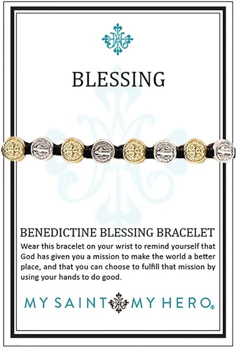 My Saint My Hero Benedictine Blessing Bracelets – Handwoven Spiritual Protection with Medals Hand-Cast In Italy at Sacred Site