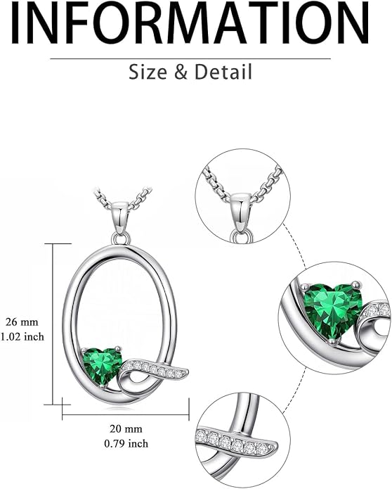 Birthday Gifts for Women Alphabet A to Z Initial Birthstone Pendant Necklaces for Women - 18k White Gold Plated Personalized Name Jewelry Anniversary Graduation Gifts for Wife Her Daughter Girlfriend(with Gift Box)