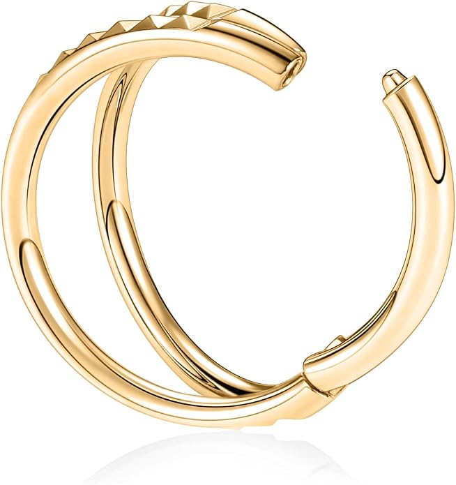 316L Surgical Steel Septum Clicker Ring Nose Ring Hoop Sleeper Hoop Earring Helix Rook Conch Cartilage Daith Tragus Earrings Lobe Nose Piercing Jewelry for Women