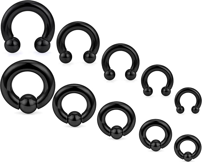 6G 8G 12G 14G 16G PA Ring Horseshoe CBR Circular Barbell 316L Surgical Steel Internally Threaded Pierced Body Jewelry for Women Inner Diameter:10mm 12mm 14mm 16mm