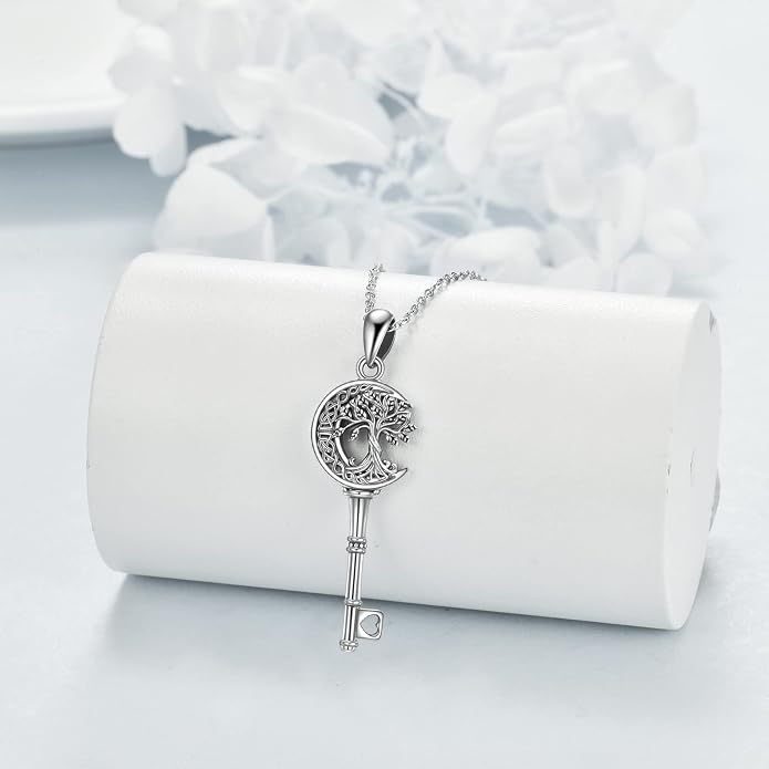 ONEFINITY Tree of Life Necklace 925 Sterling Silver Abalone Shell Celtic Knot Pendant Necklace for Women Jewelry