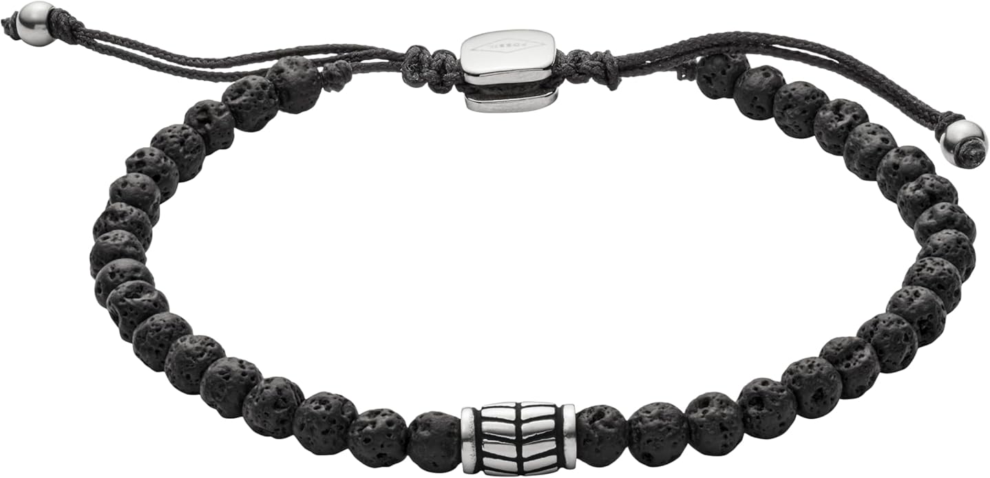 Fossil Men's Stainless Steel and Genuine Leather and/or Beaded Bracelet for Men