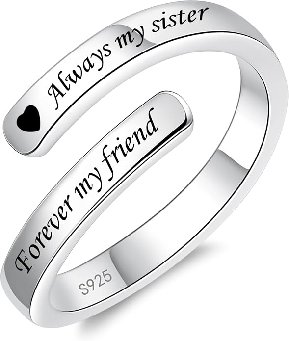 Silver Adjustable Ring Inspirational Jewelry S925 Sterling Wrap Open Ring for Women