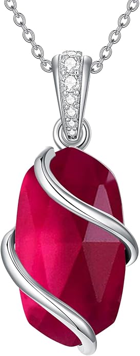 HPQQ Necklace for Women 925 Sterling Silver Dainty Gemstone Pendant Fine Jewelry Birthday Mothers Day Gifts for Mom Wife Her