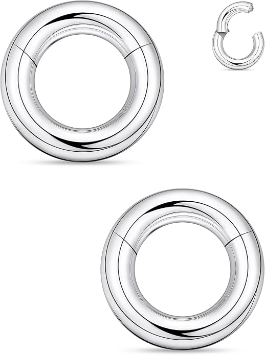 20G 18G 16G 14G 12G 10G 8G 6G 4G 2G Nose Rings Hoops Astm F136 Titanium Clicker Septum Lip Ring Tragus Helix Daith Rook Conch Snug Cartilage Lobe Earrings Hoop Piercing Jewelry For Women Men