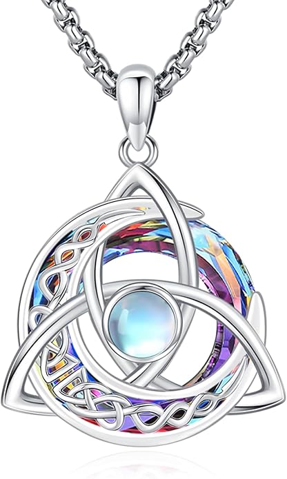 Pentagram/Celtic Knot/Witches Knot/Santa Muerte/Triple Moon Goddess/Baphomet/Hecate Necklace Sterling Silver Magic Wiccan Amulet Pagan Jewelry for Women Men