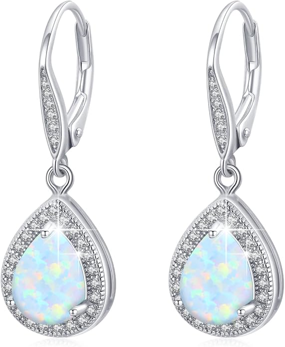 Trendy Dangle Earrings for Women Teen Girls Sterling Silver 12 Birthstone Earrings Minimalist Hypoallergenic Earrings for Sensitive Ears Jewelry Gifts
