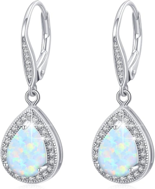 Trendy Dangle Earrings for Women Teen Girls Sterling Silver 12 Birthstone Earrings Minimalist Hypoallergenic Earrings for Sensitive Ears Jewelry Gifts