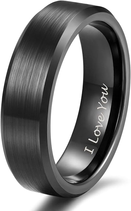 TRUMIUM 2mm 4mm 6mm 8mm 10mm Tungsten Ring Wedding Band for Women Men Bevel Edges Brushed Comfort Fit Size 4-15