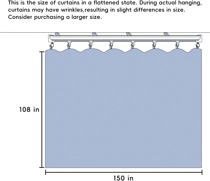 Room Divider Ceiling Mounted Curtains Track Sets Extra Wide Blackout Curtain Flexible Tracks for Bedroom Privacy Partition Separator, 1 Panel Beige Drape and White Rail, W12.5 x H9ft