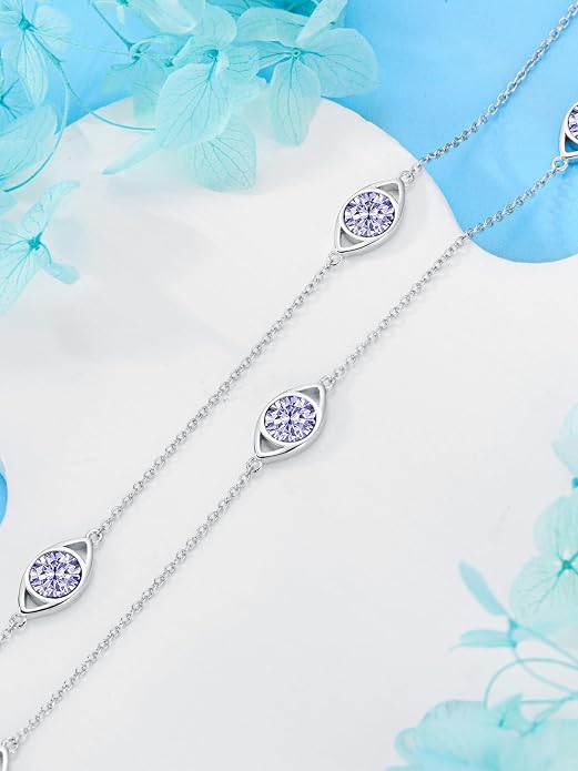 925 Sterling Silver Ankle Bracelet Evil Eye/Dolphin/Sea Turtle/Infinity/Wave Seashell/Hamsa Ankle Bracelet Adjustable Summer Beach Ocean Jewelry for Women