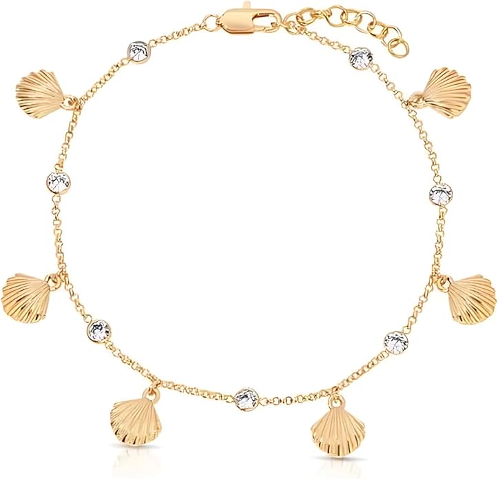 Ettika Anklets for Women. Anklet, 18k Gold or Rhodium Plated. Ankle Bracelets for Women, Jewelry