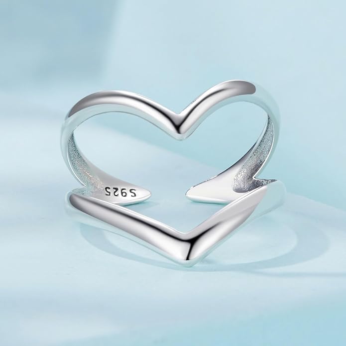 MUNDELL 925 Sterling Silver Simple Multi-layer Leaf Adjustable Ring Green Lucky Leaves Statement Ring for Women Promise Ring Fine Jewelry