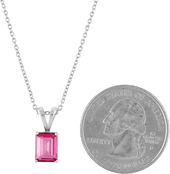 Natural Gemstone Pendant Necklace for Women, Healing Stone Chakra Crystal Birthstone 925 Sterling Silver Chain 18 Inch Birthday Christmas Gifts