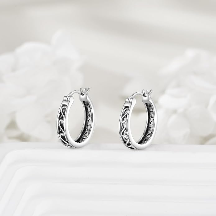 Sterling Silver Hoop Earrings Small Hoop Sun/Leaf/Triangle Huggie Earrings for Women Hypoallergenic