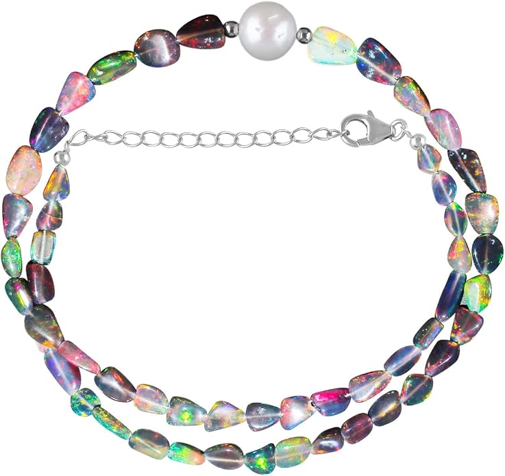 Natural Gemstone Pendant Necklace for Women Handmade Birthstone Healing Crystal Jewelry Chain 20" Stone Birthday Christmas Wedding Gifts for Her