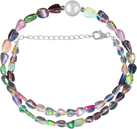 Natural Gemstone Pendant Necklace for Women Handmade Birthstone Healing Crystal Jewelry Chain 20" Stone Birthday Christmas Wedding Gifts for Her