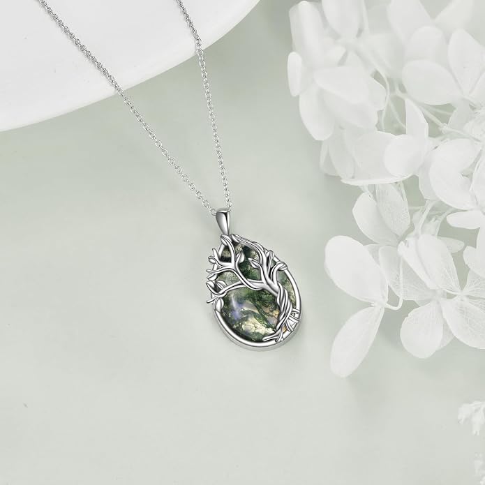 POPLYKE Sterling Silver Gemstone Teardrop Pendant Necklace Crystal Jewelry for Women