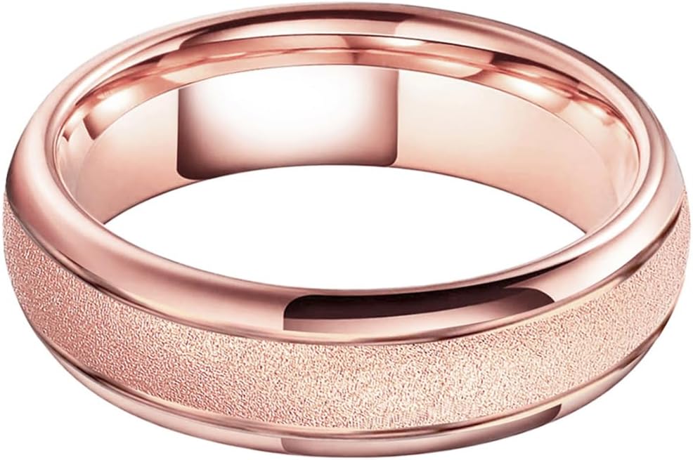 TUTISS 6mm 8mm Black/Gold/Rose Gold/White Tungsten Rings for Men Women Fashion Engagement Wedding Bands Sandblasted Finish I Love You Engraved Comfort Fit