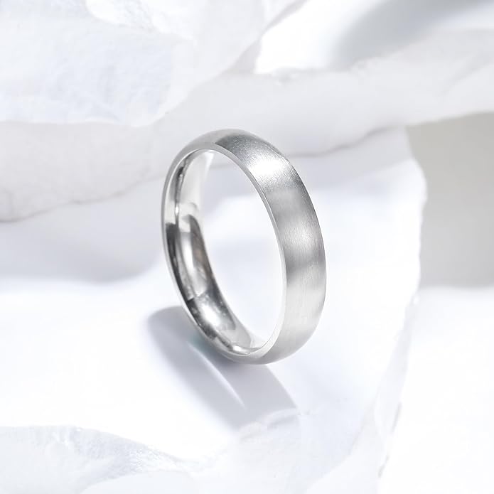 King Will Titanium Wedding Band for Men Women-Sliver/Black/Gold Plated Pure Titanium Wedding Ring, 3-9mm Widths Available Brushed Matte Design Comfort Fit Size 4-16