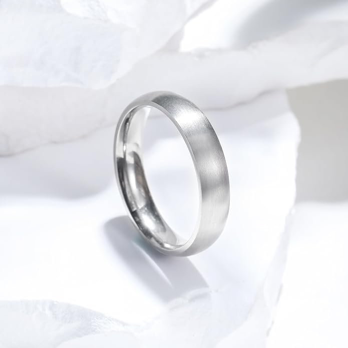 King Will Titanium Wedding Band for Men Women-Sliver/Black/Gold Plated Pure Titanium Wedding Ring, 3-9mm Widths Available Brushed Matte Design Comfort Fit Size 4-16