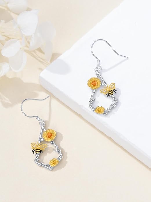 Seiyang Dangle Earrings 925 Sterling Silver Animal/American Flag/Turquoise Dangle Drop Earrings Jewelry Gifts for Women
