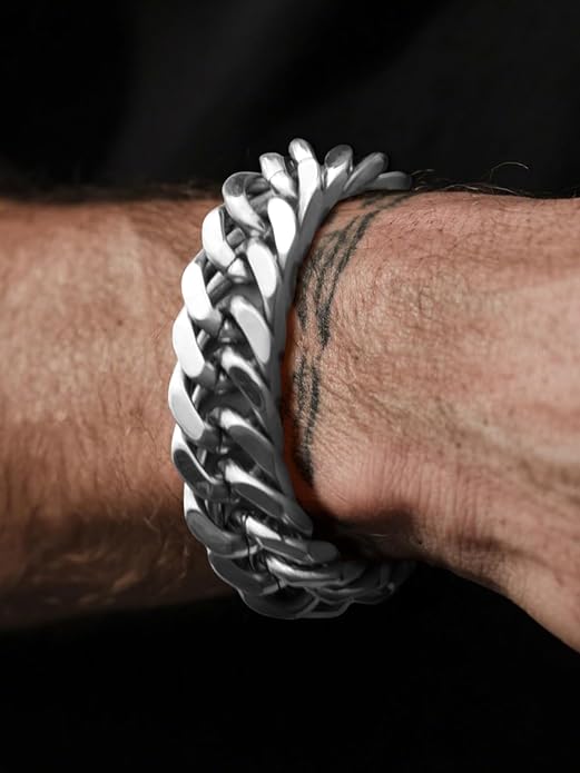 Supcare Unique Anniversary Birthday Valentines Fathers Day Stainless Steel Cuban Link Bracelets for Men Him, To My Man Dad Husband Love Always Remember Wrist Chain Bracelet Jewelry Gifts