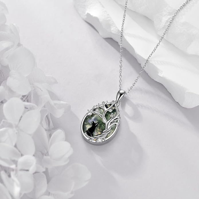 POPLYKE Sterling Silver Gemstone Teardrop Pendant Necklace Crystal Jewelry for Women