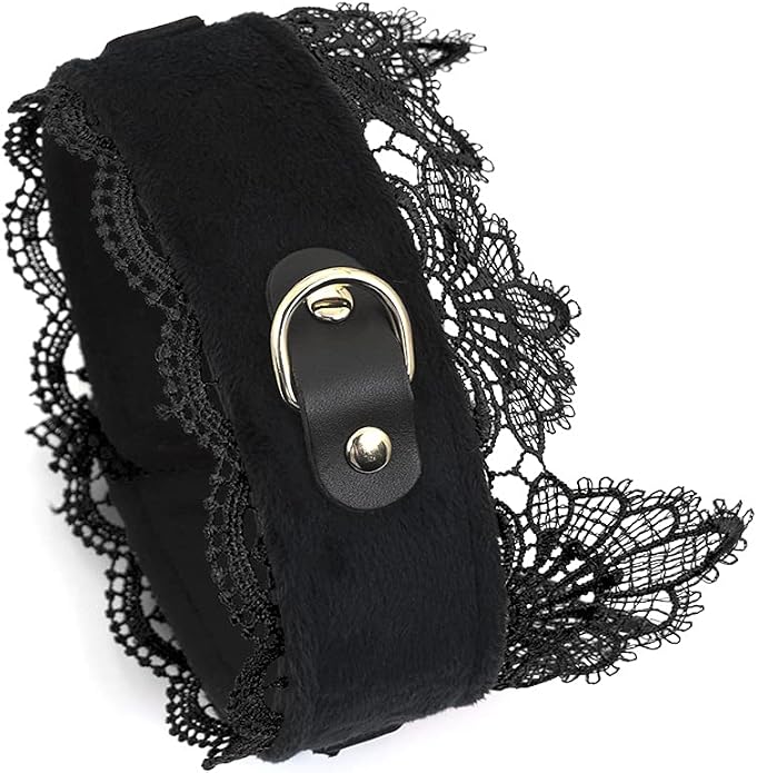 SMspade Leather Choker Collar Black Lace Chokers Set for Men Women Girls