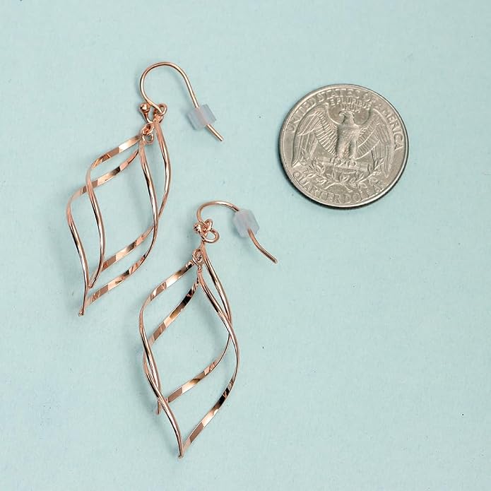 Charmsy 925 Sterling Silver Double Twisted Infinity Dangle Earrings for Women | Linear Marquise Large Loops Classic Infinity Drop Dangle Earrings