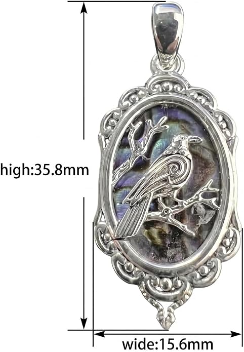 CRMAD Viking Owl/Raven Necklace Vintage Animal Totem Pendant Rune of Lune Jewelry Gift for Men and Women 24 in Chain