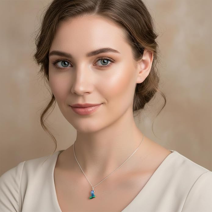 Natural Raw Crystal Rough Gemstone Pendant Necklace For Women, Chakra Healing Stones, Birthstone Jewelry, Rhodium Plated 925 Sterling Silver Chain 18 inch, Birthday Gift
