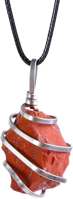 Natural Gemstone Pendant Necklace For Men & Women Spiritual Jewelry Wire Wrapped Gemstone Chakra Necklaces Real Stones For Him & Her