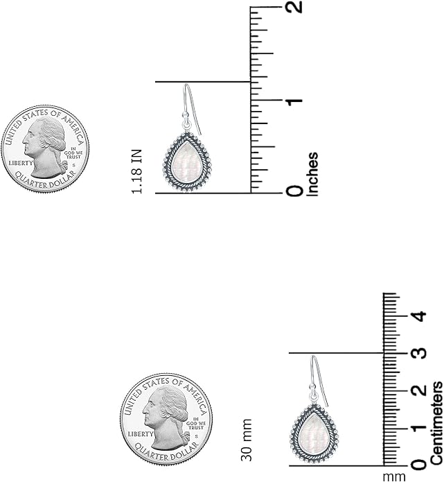 Charmsy 925 Sterling Silver Light-Weight Antique Filigree Teardrop Drop Earrings for Women