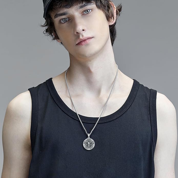 Skull/Skeleton Memento Mori Necklace 925 Sterling Silver Skull/Skeleton Pendant Hourglass Necklace Skull/Skeleton Jewelry for Men Women