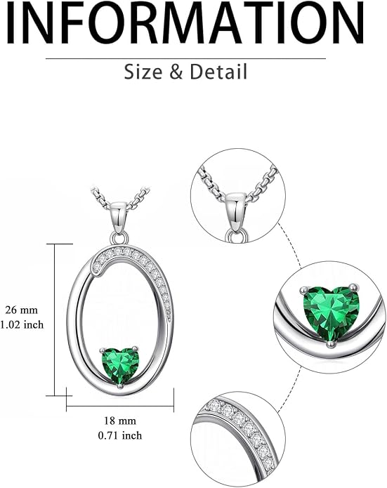 Birthday Gifts for Women Alphabet A to Z Initial Birthstone Pendant Necklaces for Women - 18k White Gold Plated Personalized Name Jewelry Anniversary Graduation Gifts for Wife Her Daughter Girlfriend(with Gift Box)