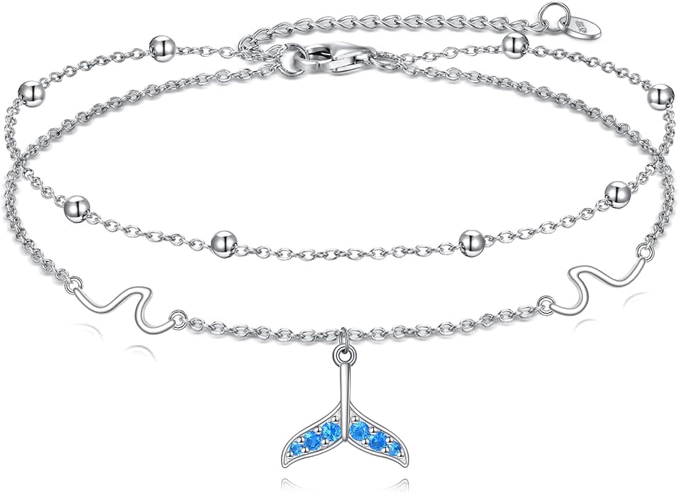 Heart/Starfish/Pineapple/Anchor/Sea Turtle/Butterfly/Celtic/Whale Tail bracelet Anklets for Women 925 Sterling Silver Anklets Jewelry for Women