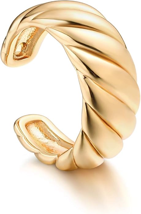 MYEARS Women Ear Cuff Earring Gold Non Pierced Ear Cartilage Clip on Wrap Hoop 14K Gold Filled Tiny Boho Beach Simple Minimalist Delicate Handmade Hypoallergenic Jewelry Gift-Sold as Single/Pair