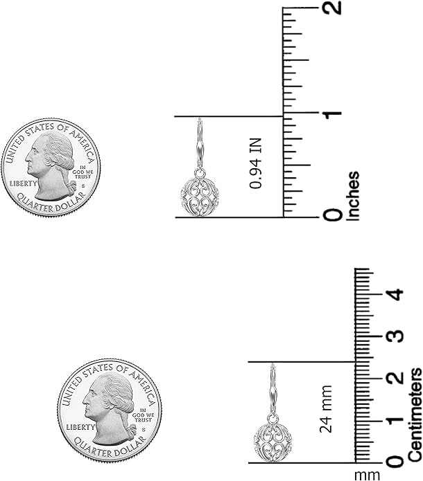 LeCalla 925 Sterling Silver Leverback Drop Earrings | Lightweight Celtic-Knot Filigree Heart Teardrop Dangle Earring for Women's Gift for Her