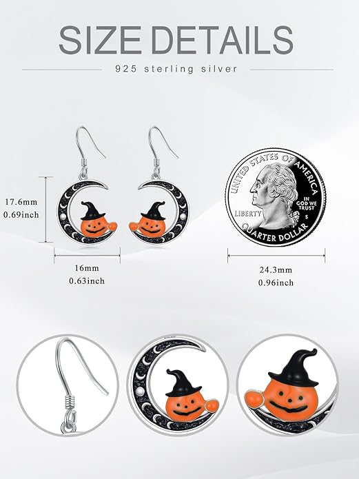 Animal/Leaf/Gothic Dangle Earrings 925 Sterling Silver Animal/Leaf/Gothic Dangle Drop Earrings Easter/Halloween/Christmas Jewelry Gifts for Women Her