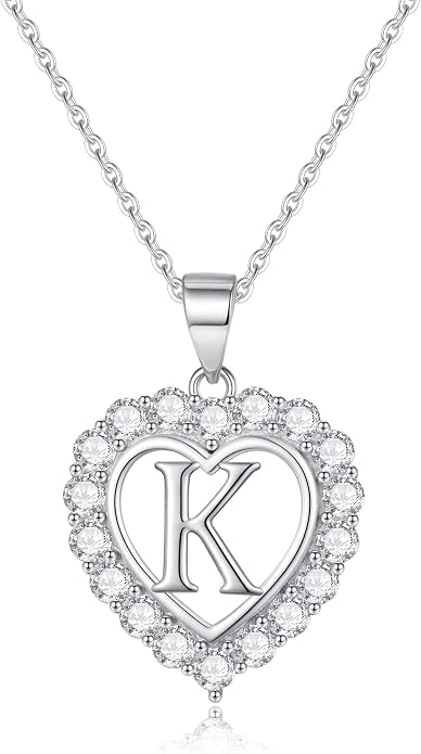Infinity Heart Necklaces for Women, S925 Sterling Silver Initial Necklace Womens Jewelry Mothers Day Gifts Girls Valentines Gifts for Her Christmas Birthday Gifts for Women Mom Wife Girlfriend