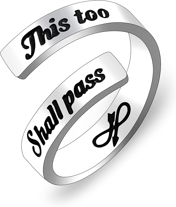 Uloveido Adjustable Inspirational Flying Dandelion Double Stainless Steel Freedom Ring Bands Cool Stacking Gift for Women, Engraving Rings Motivational Gift Y2004