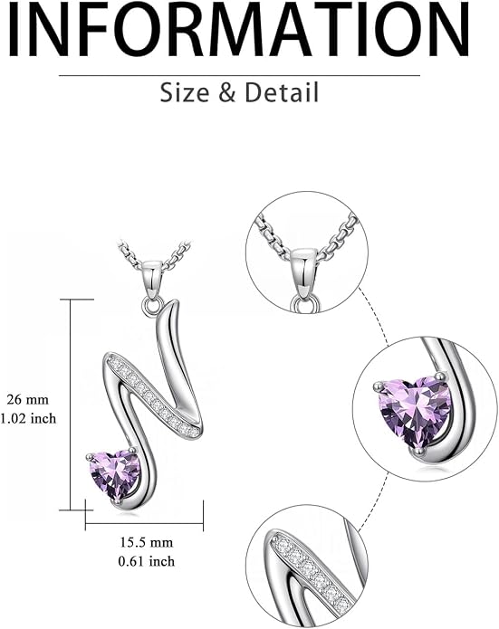 Birthday Gifts for Women Alphabet A to Z Initial Birthstone Pendant Necklaces for Women - 18k White Gold Plated Personalized Name Jewelry Anniversary Graduation Gifts for Wife Her Daughter Girlfriend(with Gift Box)