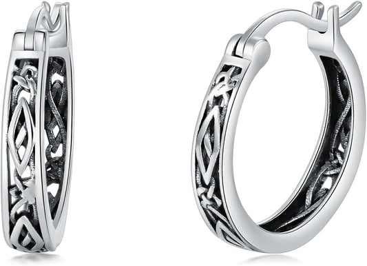 Sterling Silver Hoop Earrings Small Hoop Sun/Leaf/Triangle Huggie Earrings for Women Hypoallergenic